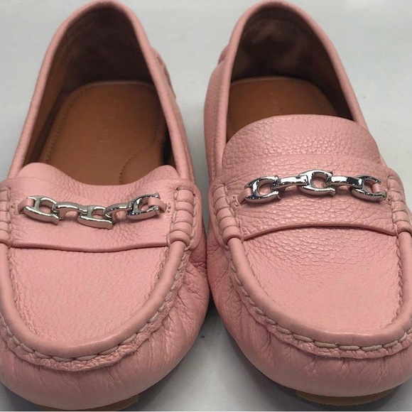 Coach Light Pink Pebbled Leather Crosby Driver Loafers Size 8D - Picture 8 of 8